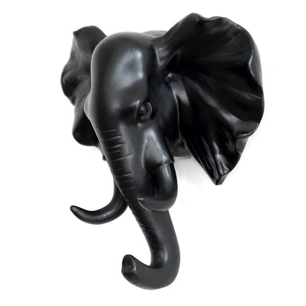 Rhinohode Enkeltveggkrok/Henger Dyrformet Frakkhatt Henger Heavy Duty {db} Elephant-Black
