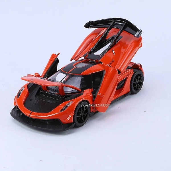 1/32 Koenigseggin metalliseosleluautomallin painevalaisinsimulaatio, jossa ääni vedetään taaksepäin Mallin urheiluautolelut pojalle syntymäpäivälahjakokoelma [DB] Black