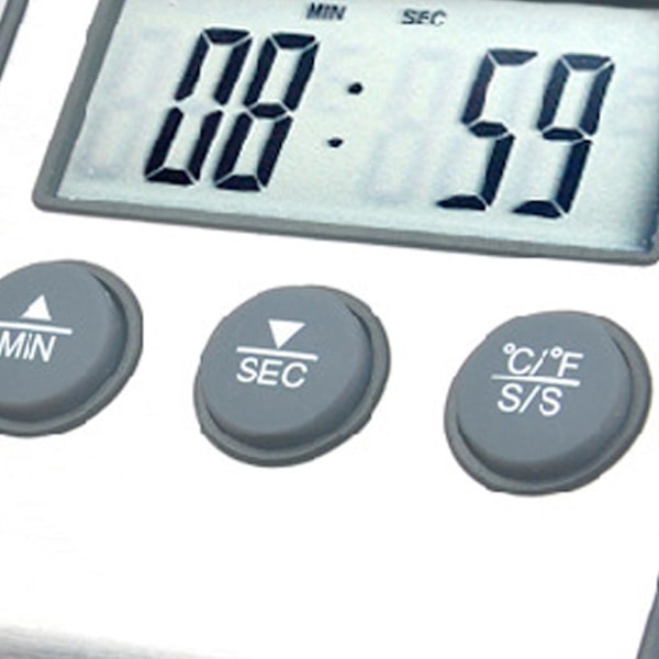 Digitalt Kjøkkentermometer LCD-Skjerm Lang Probe for Grill Ovn Mat Kjøtt Matlaging Alarm Timer Måleverktøy [db] Grey