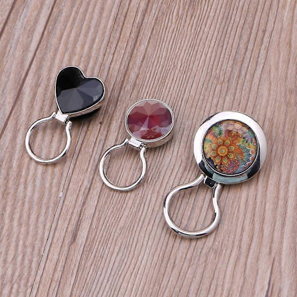 Elegant lesebrilleholder-brosje med emaljepinner, magnetiske runde krystaller {Db} B