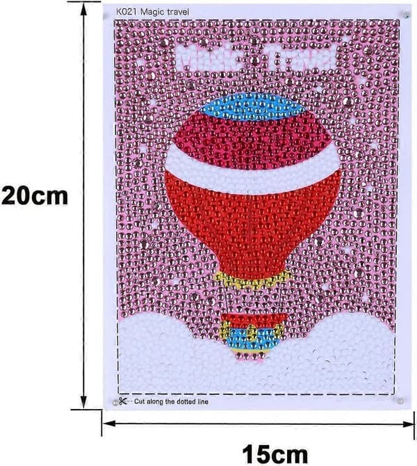 5D Diamantmalingssæt til børn Fuld bore-mal-efter-nummer-sæt til børn Rhinestone Diamantbroderi Hjemmevægsindretning (Ballon)
