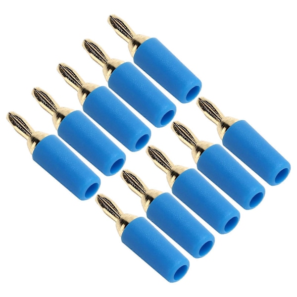 Bananplugg 2.5mm Gullbelagt Messing Hannkontakt 10 stk Tilbehørssett Kit [db]