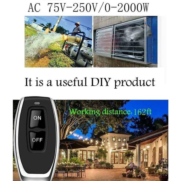 Fjärrkontrollbrytare - PZCC - Hög effekt - 433MHz - 30A - Svart[DB]