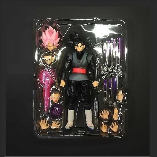 14cm Anime Dragon Ball Black Goku Zamasu Actionfigur  Super Saiyan Filmversion Dbz Modell Med Flera Tillbehör Leksaker Db WHITE with box