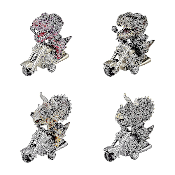 Dinosaurieleksaksbilar 2-pack Friktionsdrivna Motorcykelspel T-rex Och Triceratops Monsterdinosaurieleksaker För Pojkar Ålder [db] Brown