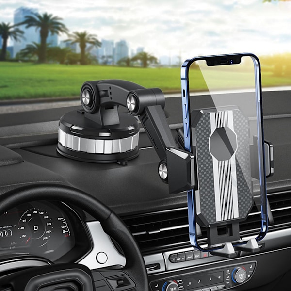 Biltelefonholder 360 Graders Rotasjon Justerbar Bil Vindrutefeste Mobiltelefon Stativ for Lastebil {DB} Black