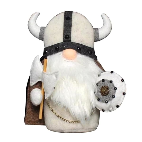Viking Warrior Gnome Doll, Plysj Holiday Gnomes Ornaments Set Håndlaget plysj Doll Gnome Skandinavisk svensk Tomte Elf,a [DB] As Shown