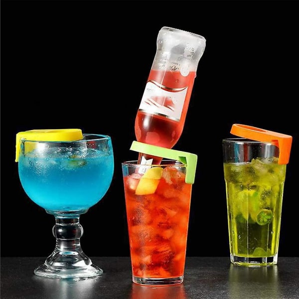 ABS drikkeklemmer Flaskespenneholdere Øl Cocktail Snap for Schooner & Goblet Glasses Orange [DB]