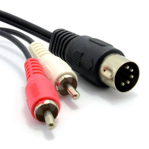 5-pin DIN-plugg hann til 2RCA lyd- og videokabel for Electrophonic Bang & Olufsen [DB] 0.5M