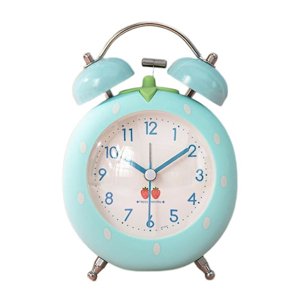 Strawberry Shaped Alarm Clock, Backlit, No Ticking Sound, Simulated Loud Alarm Clock For Bedroom, Bedside, And Table,Green [DB]