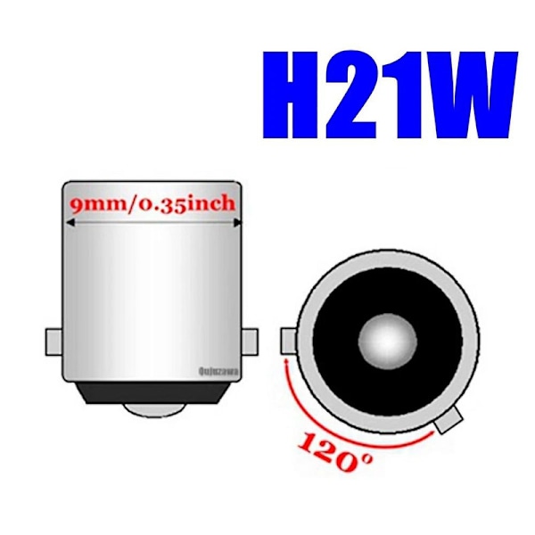 2 kpl H21w 64136 Super Bright Led Auton Perävalojen Kääntövalot Takasumuvalot Lukulamput Punainen Valkoinen Keltainen [DB] White