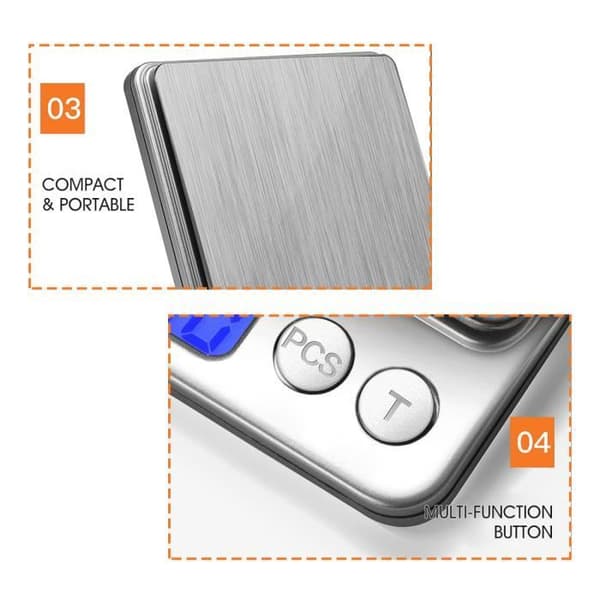 Mini LCD digital köksvåg, hög precision - 0,01g, 500g[DB]