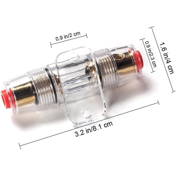 40a Inline Agu säkringshållare - Passar 4 8 10 gauge tråd inklusive 2 st 40a säkring och sexkantnyckel