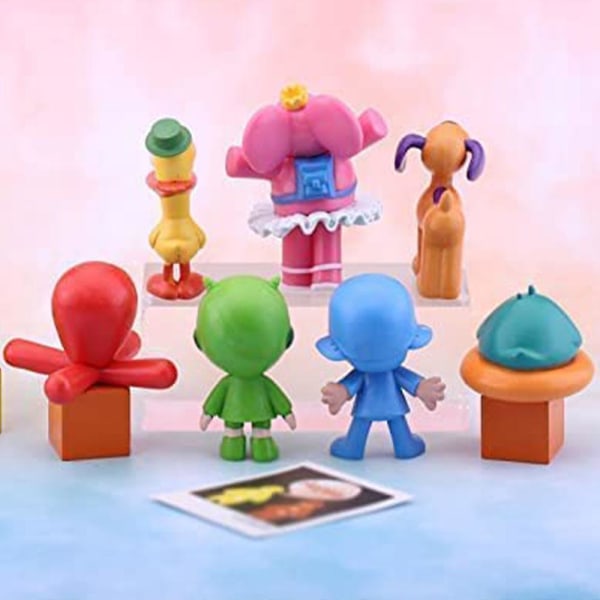 Hjemmeindretning Pocoyo Legetøj Mini Pocoyo Figurer Legetøj, Model Dukke Bord Dekoration Legetøjssæt Børn Gaver 7 Stk/sæt db