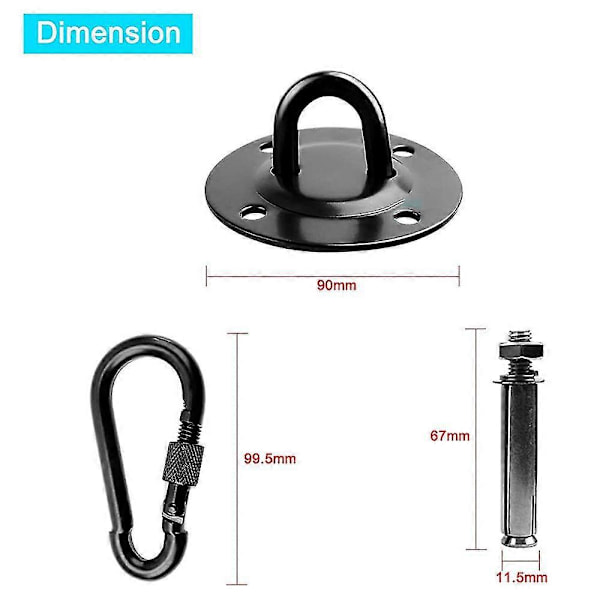 1 Set Tung Svingupphängning med Lager, Sving Swivel, Säker Rotationsanordning Hängande Tillbehör för Luftakrobatik, Webbsving, Y db