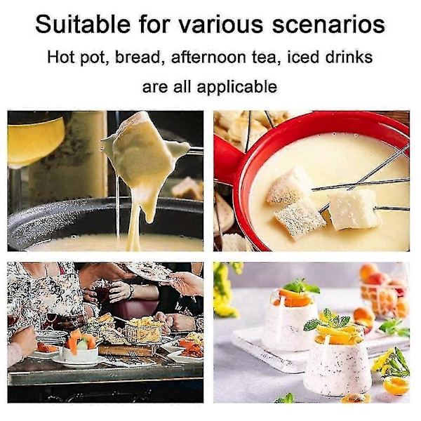 Fondue Ostpinnar Fondue Set För Tillverkare Schweizisk Ost, Fonduegafflar i Rostfritt Stål Marshmallow Ro [db]