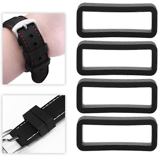 4 st Ersättningsspännen i silikon för klockarmband, Armbandsurstillbehör för klockor med valfria längder, Mjuka klockarmbandsersättningar Passar f db
