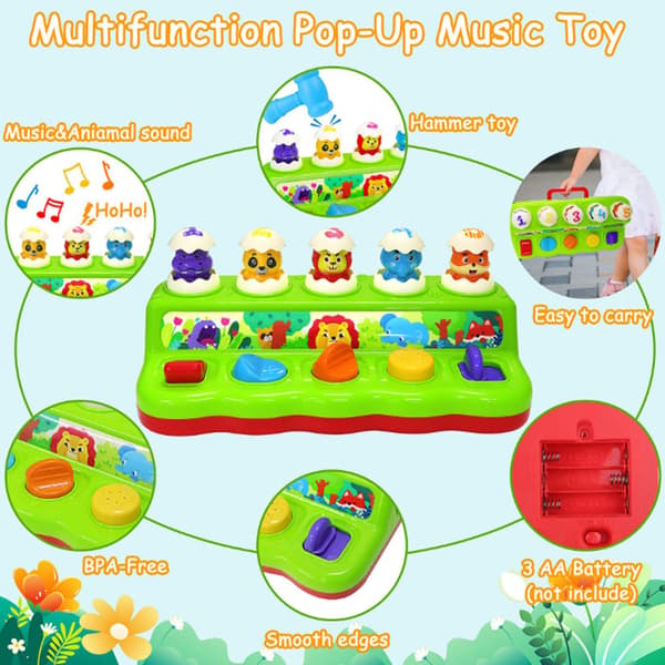 Babylegetøj - Montessori Pop-Up Legetøj - Musik - Lys - 1 år og opefter (DB)