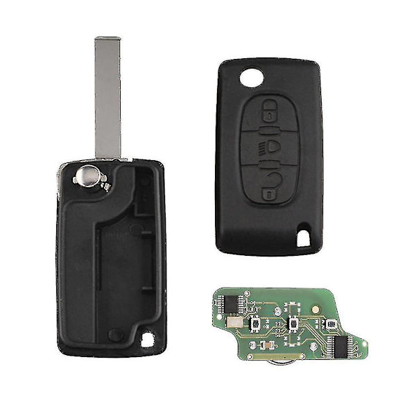 Bilnøkkel Fjernkontroll 433mhz Id46 Chip Pcf7941 Hu83 Blad For Citroen C3 C2 C5 {Db}