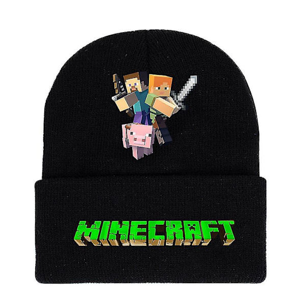 Minecraft Game Trykt Hue Strikkede Hat Børn Drenge Piger Klassisk Vinter Varm Ski Cap Gaver [db] A