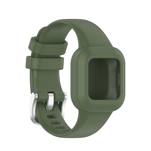 Watch i ett stycke mjukt silikonarmbandsarmband Klockband kompatibelt Garmin Fit Jr3/vivofit Jr.3 Army Green