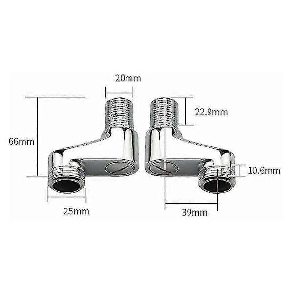 2-pak Badekararmatur Adapter, Justerbar Svingarm, 25 mm, 20 mm, Brusearmatur, Badeværelsesarmatur, Massiv Messing Blandingsbatteri, stjerneskær [Db]