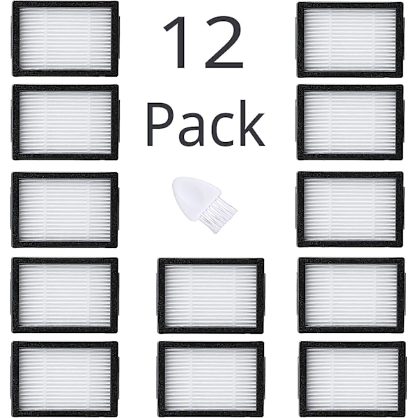 12-pakks erstatningsfiltre for iRobot Roomba i&e i1 i3 i4 i6 i7 i8 e5 e6+ J7 (Ikke for J7+) Reservedeler for støvsugertilbehør Db