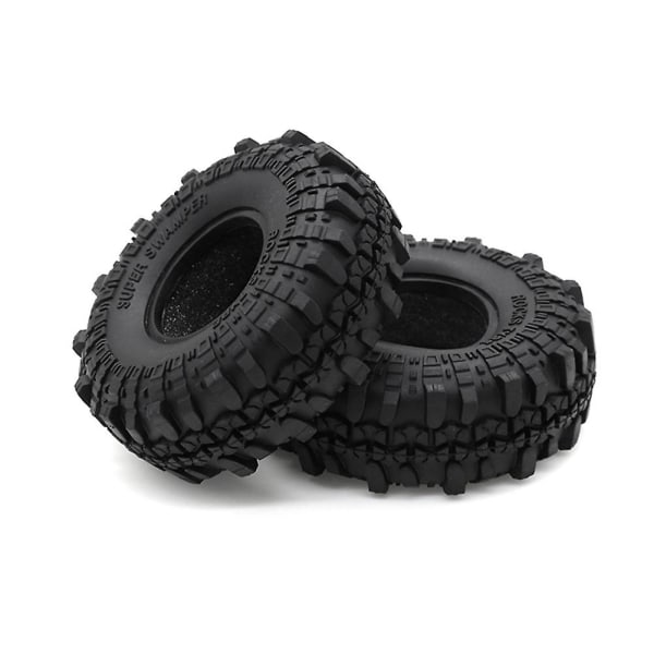 4 stk. 1,9 tommer gummidæk / hjul til 1:10 RC Rock Crawler Axial SCX10 90046 AXI03007 CC01 D9 [DB] black