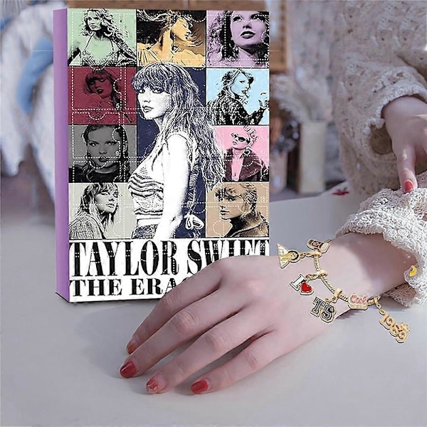 Julekalenderarmbånd 2024 - 24 Dagers Nedtelling, Taylor Swift Swiftie DIY Smykker Kreativ Gave BD B