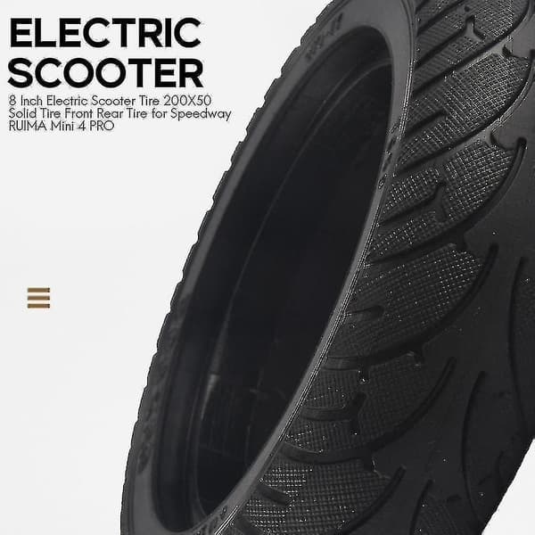 8 Tommers Scooterdekk 200x50 Solid Dekk Kompatibelt Speedway Ruima Mini 4 Pro [DB]