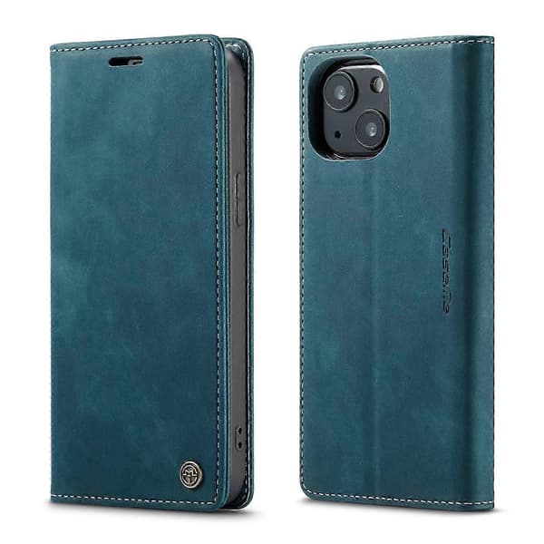 CaseMe-013 Læder Etui Til iPhone 13 Til iPhone 13 [DB] Blue