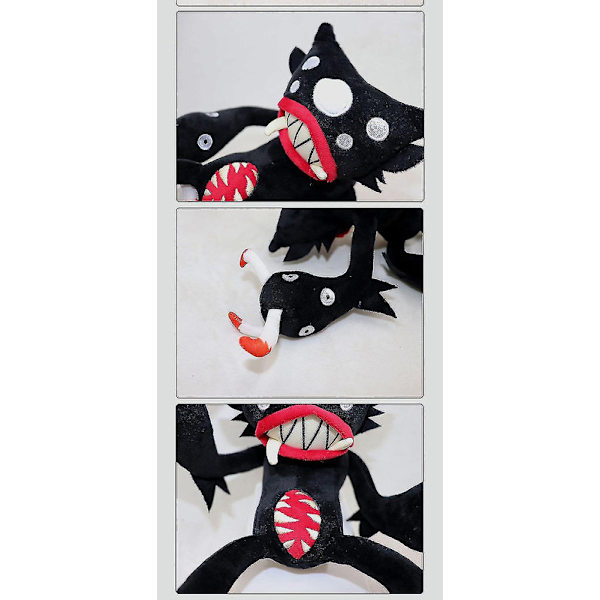 Poppy Playtime 3 Poppy-serien Mamma og pappa utstoppede dukke gassmaske hette plysjleke [DB] Black spider-33cm