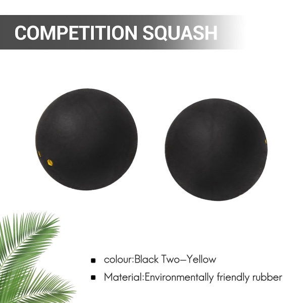 Squashboll Två-gula prickar Låghastighet Sports Professional Player Tävling Squash (2 st)