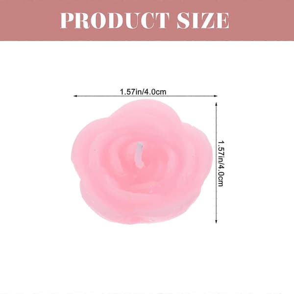 Flytande ljus rosa rosformade ljus för dekoration 6-pack [DB]