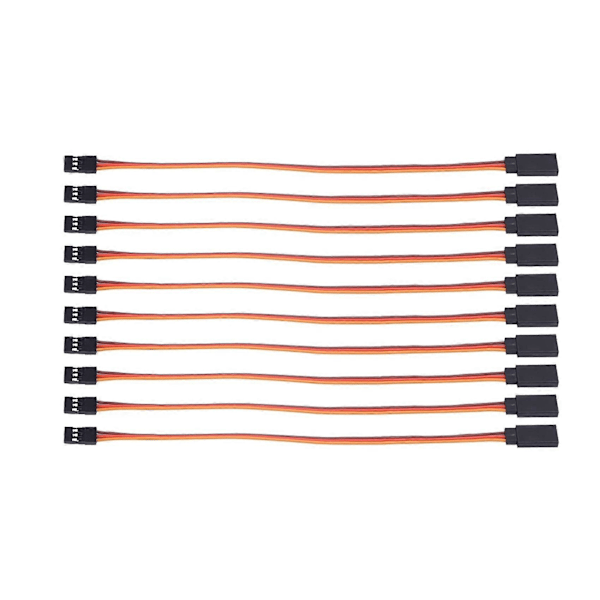 10 Stycken Hane-Till-Hona Servo Förlängningskablar för RC Futabas JR Fjärr Servo Förlängningskabel Wi [Db] Yellow Red Brown