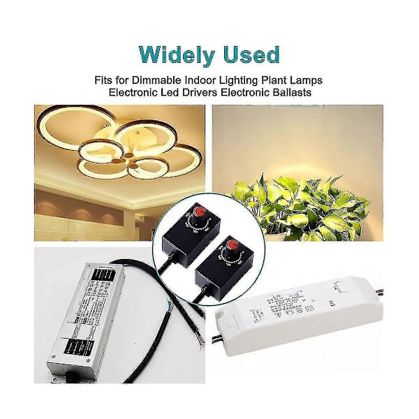 DC 0-10V LED Dimmer Knob Controller Kompatibel med 0-10V eller 1-10V Dæmpbar Indendørs Belysning Spotlight Grow La [DB] Black