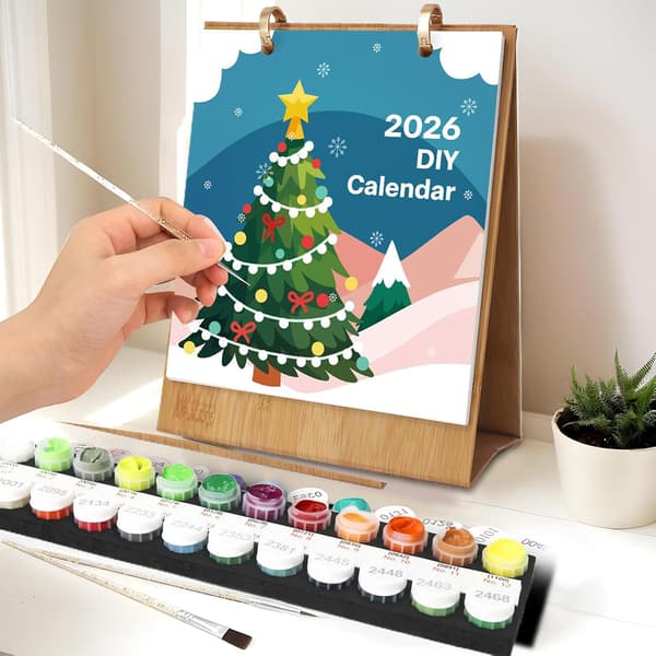 2026 Kalender - Illustreret jule-tema skrivebordskalender (DB)