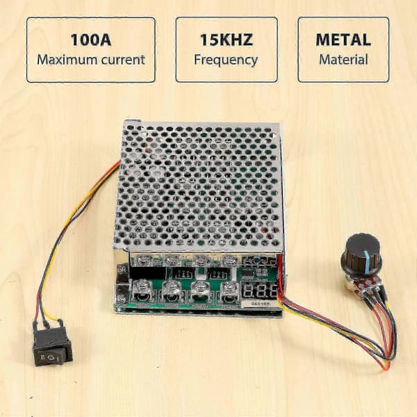 Hastighetskontroller for DC-motorer 10-55V 3000W reversibel PWM [DB] silver