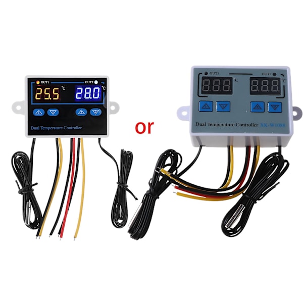 Dobbel digital termostat temperaturregulator for industrielt utstyr [DB] 12V