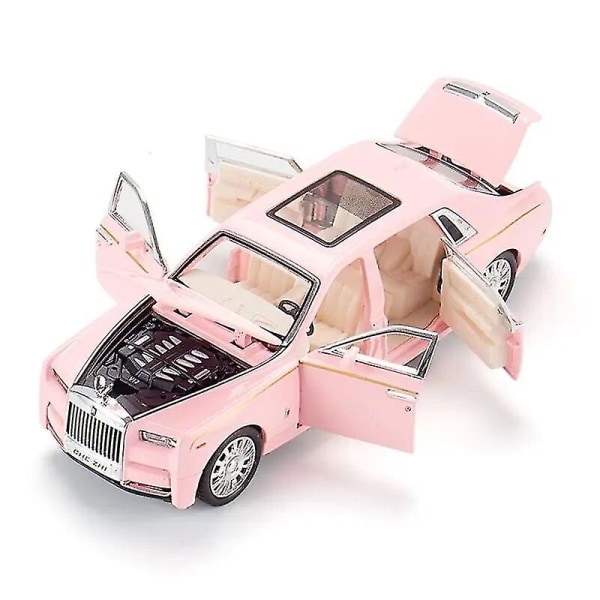 1/32 Rolls Royce Phantom Diecast leksaksbil Miniatyrmodell Lyx Super Pull Back Ljud & Ljus Dörrar Öppningsbara Samling Present Kid Db Rolls-Royce Phantom