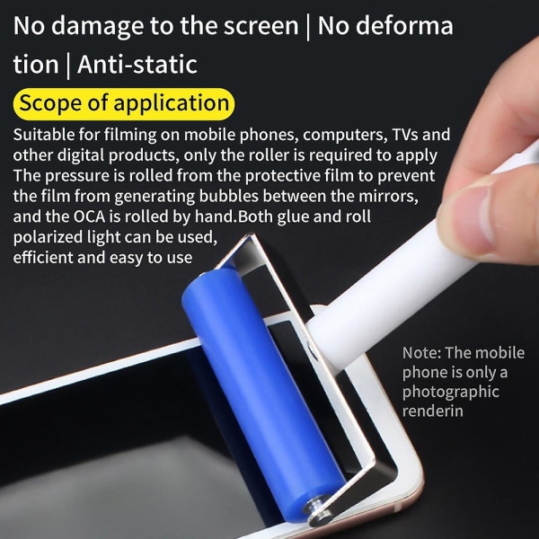 Mobiltelefon Skärmskydd Film Skyddsglas inklistrad Silikonrulle för telefon LCD OCA Polar [DB] Blue  white