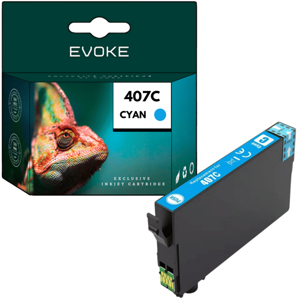 Bläckpatron för Epson 407XC blå (cyan) | 26 ml | 1290 sidor