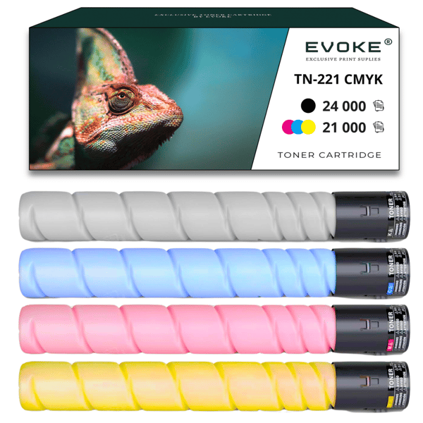 4x Tonerpatron för Konica Minolta TN221 | CMYK TN-221