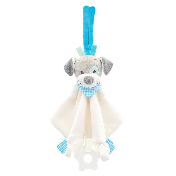 Baby plysch barnhandduk teether leksak snuttefilt Light blue one size