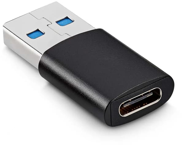 USB-adapter - USB typ A (hane) till USB-C (hona) - USB 3.1 Svart