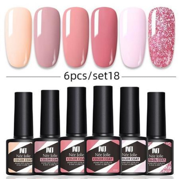 6 st 8,5 ml Gel Nagellack Set Set # 18 one size