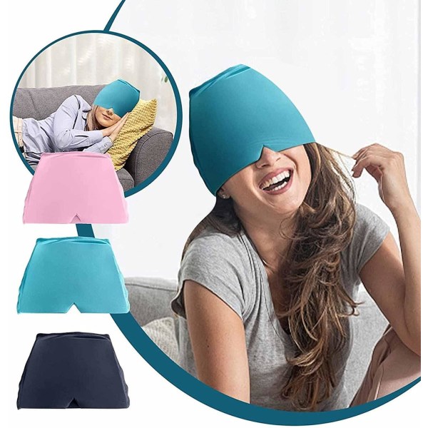 Headache Relief Hat, Multifunktionell Migrän Relief Gel Hat Blå one size