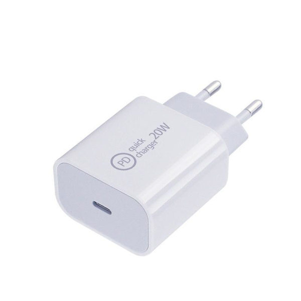 iPhone laddare 11/12 USB-C strömadapter 20W + 1M kabel White M