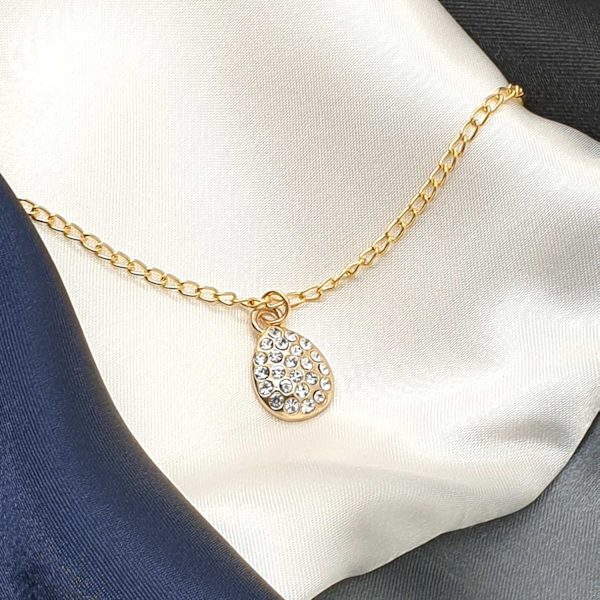 Diamant waterdrop hängsmycke Klassisk stil halsban guld Gold one size