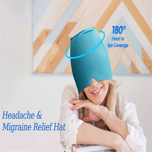 Headache Relief Hat, Multifunktionell Migrän Relief Gel Hat Blå one size
